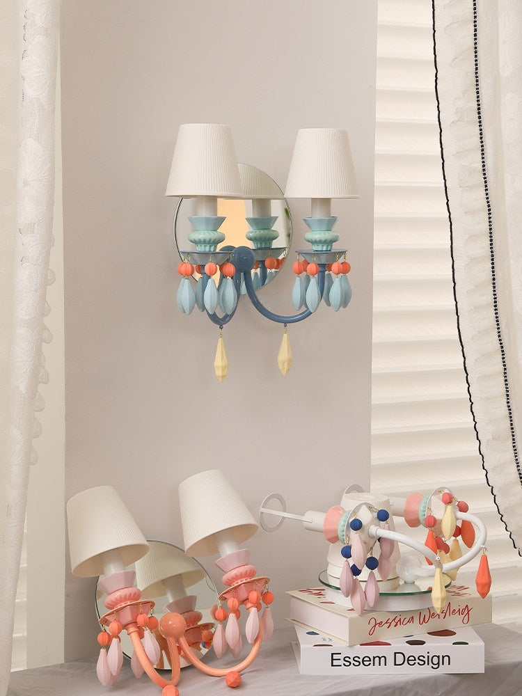 Pastel Ceramic Two-Light Wall Sconce