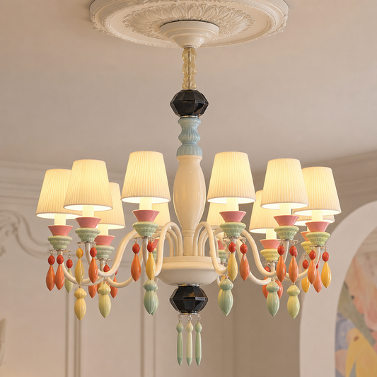 
Pastel Ceramic Single-Tier Chandelier