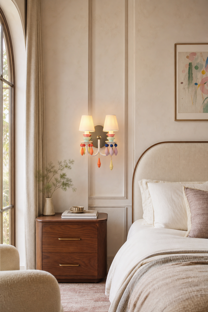 Pastel Ceramic Two-Light Wall Sconce