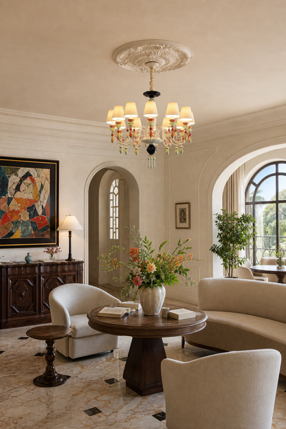 Pastel Ceramic Single-Tier Chandelier
