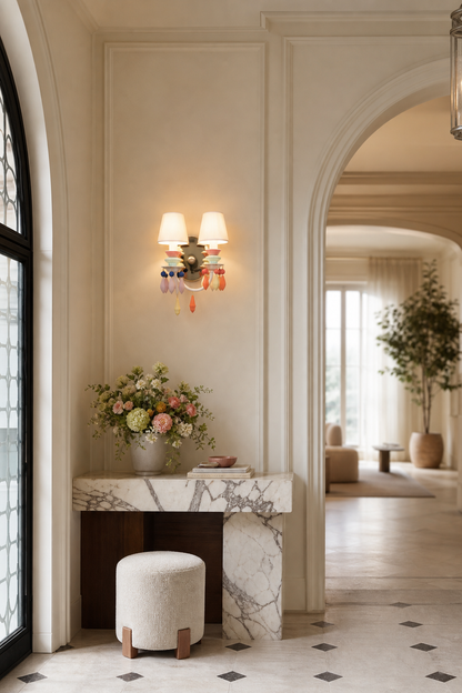 Pastel Ceramic Two-Light Wall Sconce