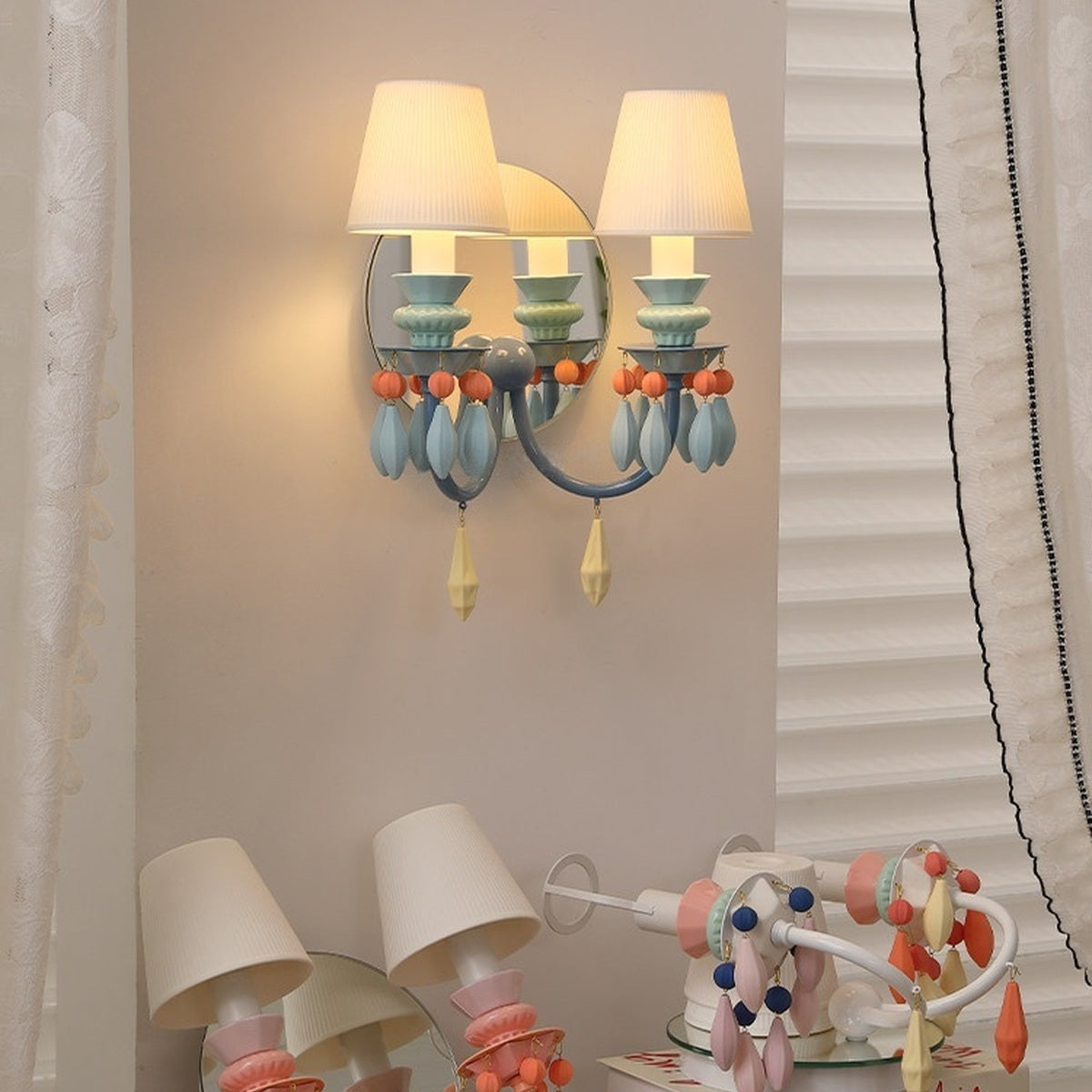 
Pastel Ceramic Two-Light Wall Sconce