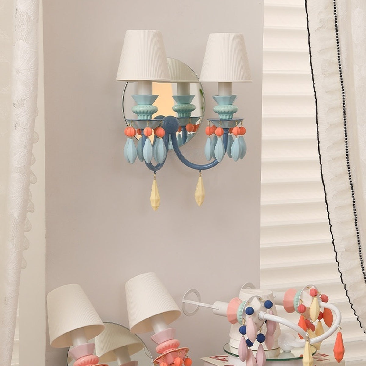 
Pastel Ceramic Two-Light Wall Sconce