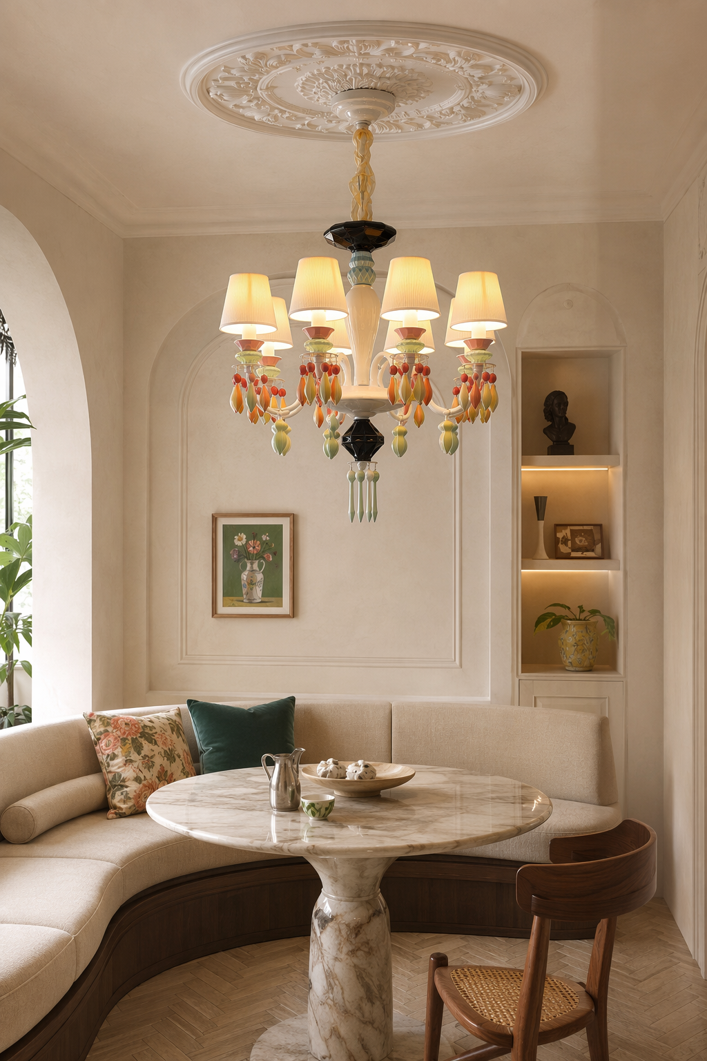 
Pastel Ceramic Single-Tier Chandelier
