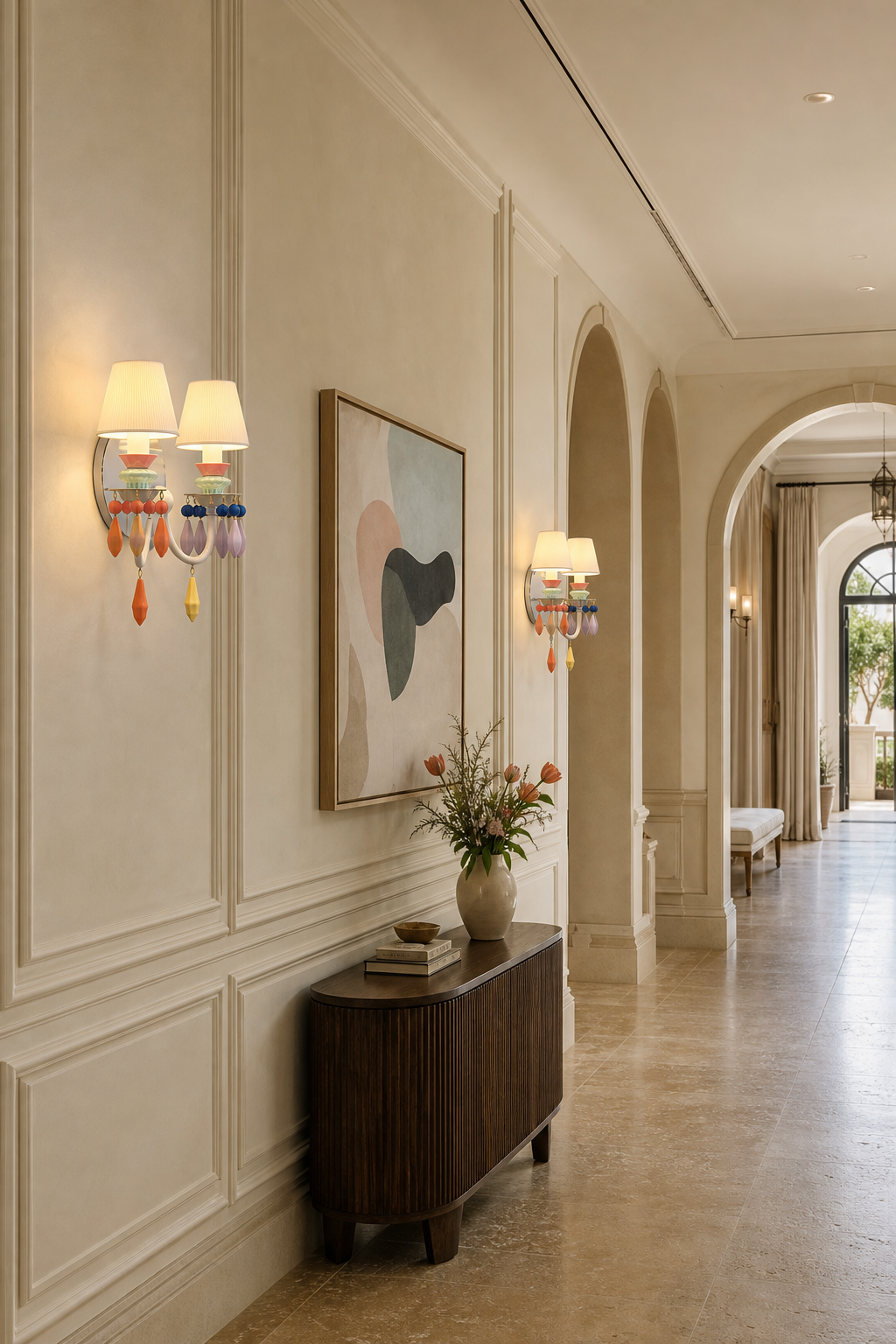 
Pastel Ceramic Two-Light Wall Sconce