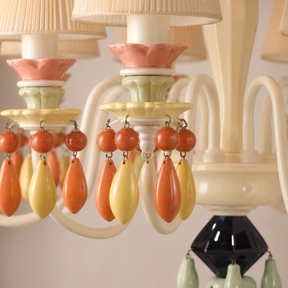 Pastel Ceramic Single-Tier Chandelier