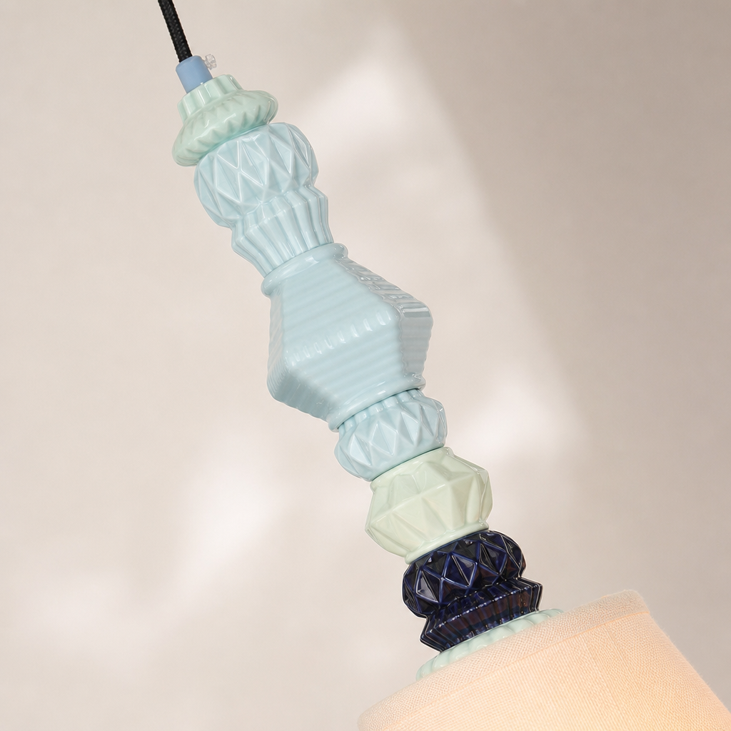 
Pastel Cloud-Glaze Blue Ceramic Mini Pendant