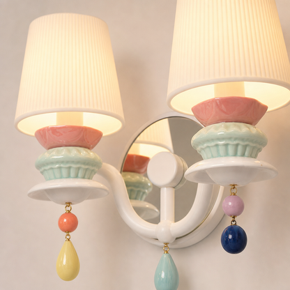Pastel Ceramic Two-Light Wall Sconce
