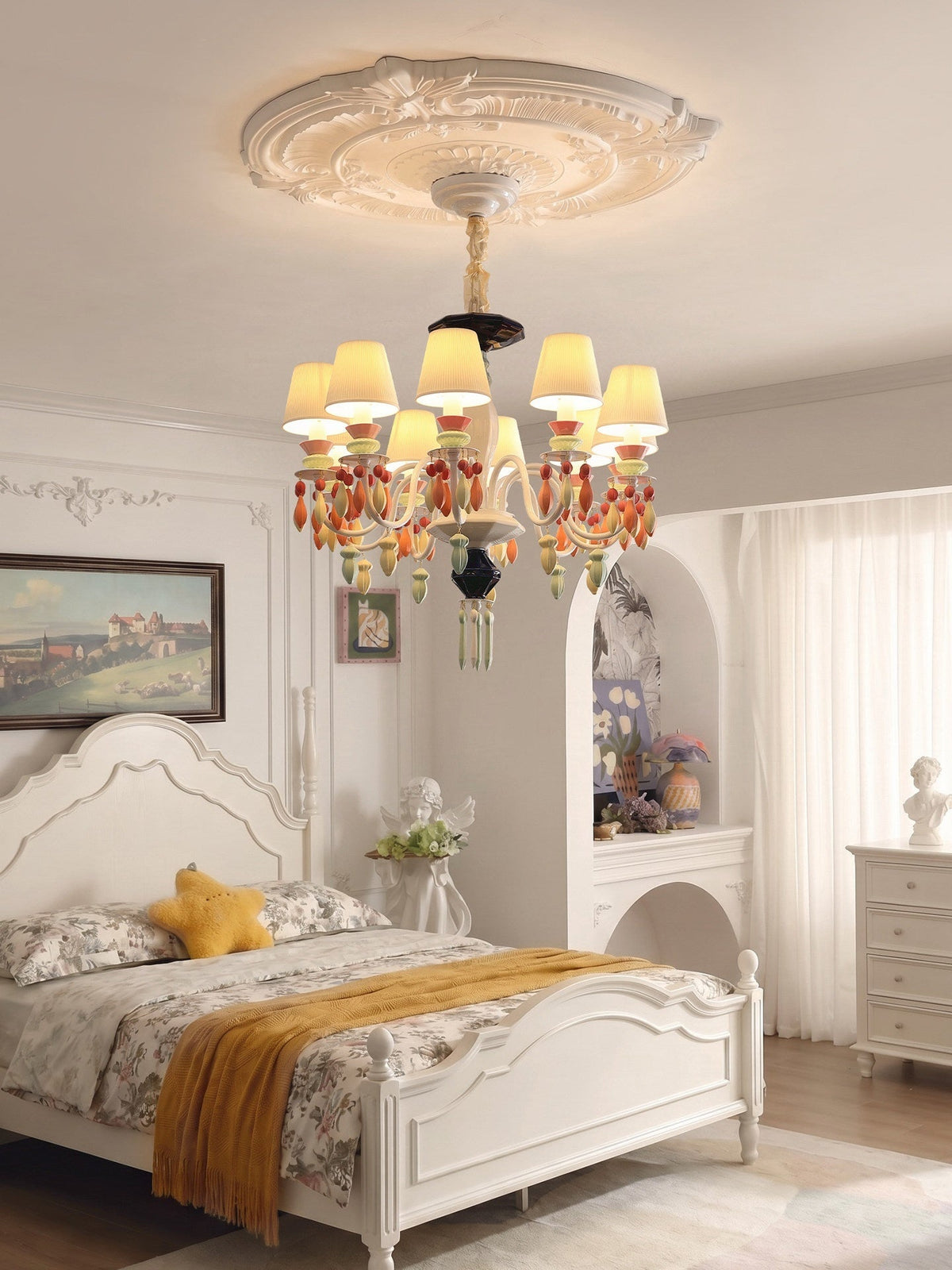 
Pastel Ceramic Single-Tier Chandelier