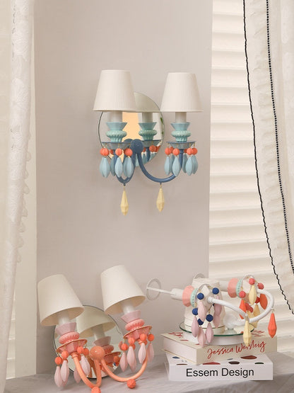 Pastel Ceramic Two-Light Wall Sconce